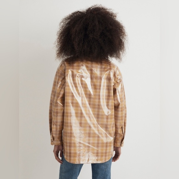 Madewell Laminated Superoversized Shirt-Jacket in Yarn-Dyed Plaid Size Small S - Picture 4 of 9